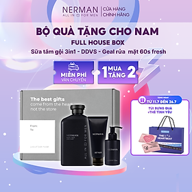 Bộ quà tặng cho nam DATING BOX - Sữa tắm gội Gentleman 3in1 hương nước hoa cao cấp 350ml & Gel vệ sinh nam Elegant 50g