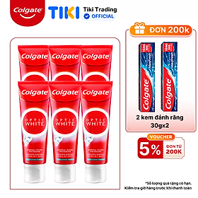 Bộ 6 Kem Đánh Răng Colgate trắng răng Optic White Exfoliating Mineral từ khoáng trắng cho răng sáng bóng 100g/tuýp