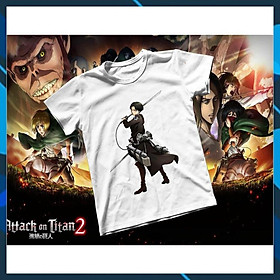 Áo thun Cotton Unisex - Anime - Attack on Titan - Đội trưởng levi