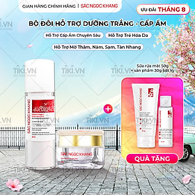 Bộ đôi cấp ẩm, dưỡng trắng da Sắc Ngọc Khang: Serum C dưỡng trắng 30ml + Kem dưỡng da ban đêm 30g