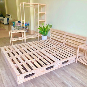 Mua GIƯỜNG PALLET CHÂN CAO 20CM CÓ ĐẦU GIƯỜNG GIÁ RẺ