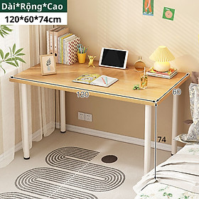 Mua Bàn học mặt bàn kích thước lớn màu trắng thiết kế đơn giản  bàn làm việc để máy tính chân sắt tròn trẻ trung sang trọng phong cách Bắc Âu