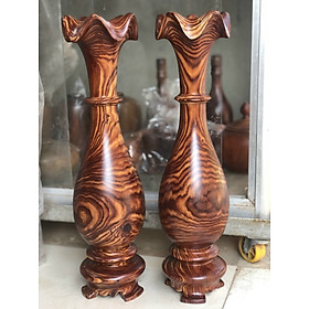 Mua Cặp lục bình tỳ bà bằng gỗ trắc đỏ đen kt cao 40×11cm