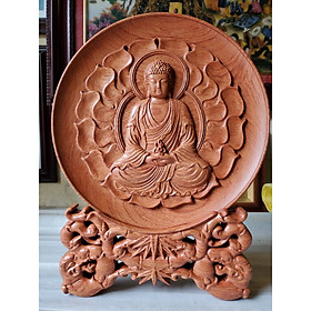 Đĩa gỗ bày bàn -PHẬT ADIDA 