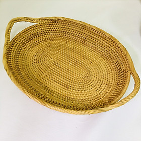 Khay guột hình oval có tay xách - Hàng thủ công mỹ nghệ cao cấp đạt tiêu chuẩn xuất khẩu - Be164