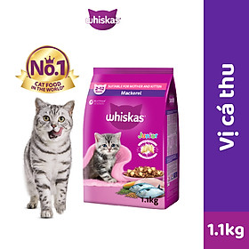 WHISKAS Thức ăn cho mèo con dạng hạt vị cá thu 1.1kg