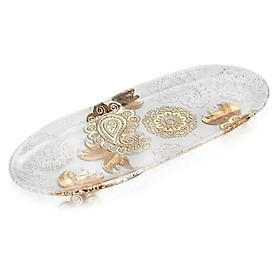 Khay Oval IVv Pashmina Clear Gold 43x17cm hàng chính hãng