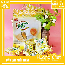 Hình ảnh Bánh pía kim sa BẮP tan chảy 480g, bánh pía kim sa chay không trứng muối