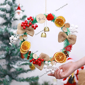 Mua Vòng hoa Noel TC04 Vòng Hoa Trang Trí Noel Vòng Nguyệt Quế Giáng Sinh Có Đèn