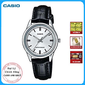 Hình ảnh Đồng Hồ Nữ Dây Da Casio LTP-V005L-7AUDF (28mm) - Đen