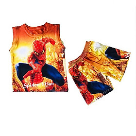 Đồ bộ ba lỗ 3D hình Spider Man Lửa cho bé trai 10-40kg