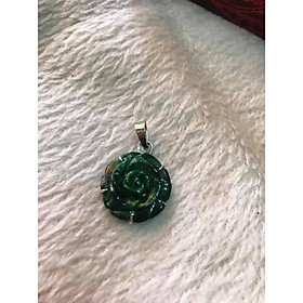 MẶT DÂY CHUYỀN BÔNG HOA HỒNG NỔI TO CÓ KHOEN ĐẸP SIZE 20MM X DẦY 6MM CHẤT LIỆU 100% ĐÁ CẨM THẠCH THIÊN NHIÊN NỮ MỆNH THỦY MỘC HỎA ĐEO ĐẸP LẮM Ạ