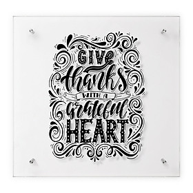 Typography "Greatful Heart"- Tranh Kính Mia Home