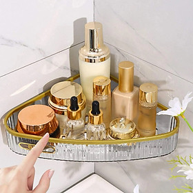 Kệ Góc Tường Nhà Tắm Đựng Mỹ Phẩm Trong Suốt Sang Trọng, Khay tam giác, Khay dán góc tường
