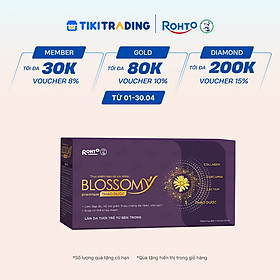 Nước uống collagen thảo dược giúp đẹp da, hỗ trợ ngủ ngon Blossomy Premium lốc 10 chai x 50ml