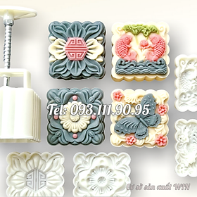 Mua Khuôn trung thu lò xo 4 mặt hình vuông bươm bướm  cá chép vượt vũ môn  hoa văn kiểu – Mã số 1908