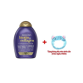 Dưỡng Tóc Dày Và Bồng Bềnh OGX Thick & Full + Biotin & Collagen 385ml (Tặng băng đô mèo xinh xắn)