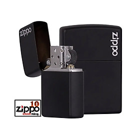 Bật lửa ZIPPO 218ZL Classic Black Matte with Zippo Logo - Chính hãng 100%