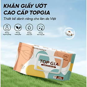 Mua Thùng 10 gói khăn ướt Topgia siêu hot 100 tờ an toàn cho mọi loại da