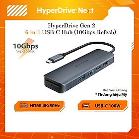 Mua HUB chuyển đổi HyperDrive Next 6 IN 1 Port USB-C Hub - Truyền tải dữ liệu nhanh  hỗ trợ màn hình 4K60Hz - HD4002GL - Hàng Chính Hãng