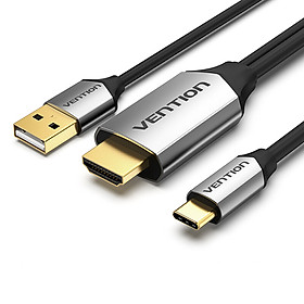 Cáp chuyển đổi Type-C to HDMI 2.0 kèm nguồn USB dài 1.5m - Vention CGTBG