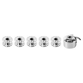 Sewing Machine Bobbin Case and 5 Pieces Sewing Machine Bobbins Metal Sewing Bobbins for Craft Sewing