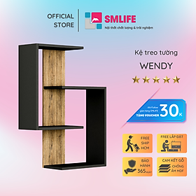 Kệ gỗ trang trí phòng khách gia đình SMLIFE Wendy