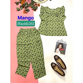 Đồ bộ nữ,đồ ngủ mặc nhà lửng 9 tấc vải lụa mango cao cấp BL 16 họa tiết siêu cưng size 47-60kg