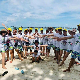 Đồng phục đi biển nhóm  teambuilding xinh xắn chất vải đẹp in sắc nét