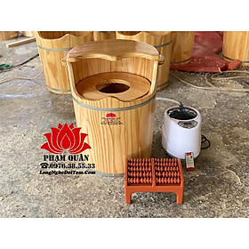 Mua Thùng gỗ xông chân kèm phụ khoa kèm máy xông 2 lit và ghế lăn hàng loại 1