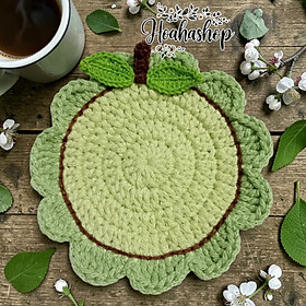 Coaster móc len cotton cao cấp – Lót ly decor bàn – Nhiều mẫu xinh