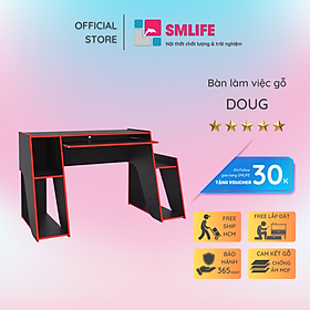 Bàn làm việc, bàn vi tính gỗ hiện đại SMLIFE Doug | Gỗ MDF dày 17mm chống ẩm | D145xR65xC85cm