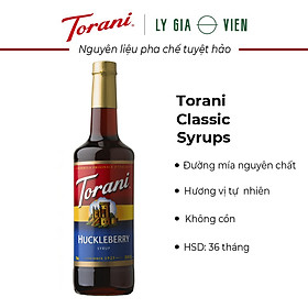 Siro Pha Chế Hương Vị Quả Nham Lê Torani Classic Huckleberry Syrup 750ml Mỹ