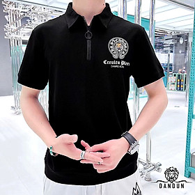  Áo thun nam tay ngắn cao cấp TC chất vải cotton thoáng mát, cùng họa tiết in logo con hổ trước ngực, sau, phong cách năng động-8803