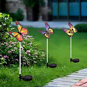 3pcs Solar Butterfly Led Light Path Walkways Patio Lights Colorful Butterfly Garden Lamp Yard Lawn Decor Outdoor Decoration