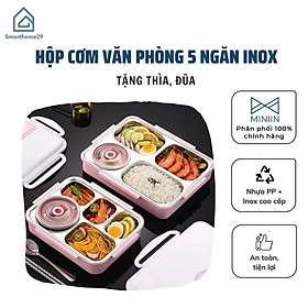 Mua Hộp Cơm Văn Phòng 5 Ngăn Inox 304 Giữ Nhiệt Chống Tràn Có Giá Điện Thoại Tặng Thìa Đũa Cao Cấp- Hàng Chính Hãng MINIIN