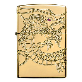 Bật Lửa Zippo 29265 - Armor Red Eyed Dragon 360 Degree Engraving Gold Plate