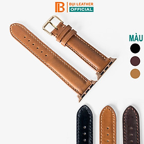 Dây đồng hồ dành cho AW Da bò thật khâu tay thủ công cao cấp  D106