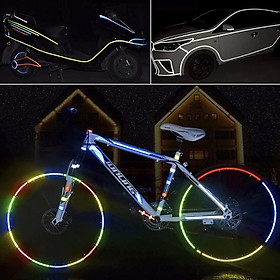 Cuộn băng keo phản quang 8 MÉT dán trang trí xe đạp, xe máy, xe ô tô - Băng dính/ miếng dán decal phản quang cảnh báo an toàn ban đêm