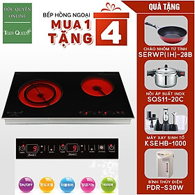 Mua Bếp đôi hồng ngoại Tiger Queen SQ-350T Tặng Bình thủy điện PDR-30W +Máy xay sinh tố KSEHB + Nồi áp suất SQS11-20C +Chảo nhôm từ tính SERWP(IH)-28B - Hàng chính hãng