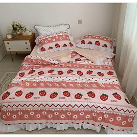 Bộ chăn ga gối Cotton đũi chăn chần hè LEEBedding, chăn ga Hàn Quốc, miễn phí bo chun drap ga giường theo yêu cầu