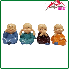 Mua Bộ 4 Chú Tiểu BITANO Cao Cấp Tượng Tứ Không - Tặng 1 Đôi Tất Siêu Xinh