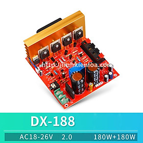 Mạch khuếch đại công suất 360W Molel DX-188 công suất lớn Stereo 180W x 2 - Nguồn 18 - 26V AC - Làm mát bằng quạt