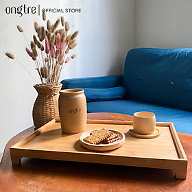 Khay trà bằng gỗ Tre kiểu Nhật (Hàng VN), 40x25x4cm