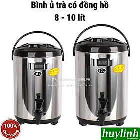 Bình giữ nhiệt ủ trà sữa 8 và 10 lít - Có đồng hồ hiển thị nhiệt độ - Inox 304