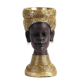 African Statue Art Sculptures Collectible Creative African Decor Figure Resin Crafts Tribal for Entrance Home Shelf Coffee Table Decorations