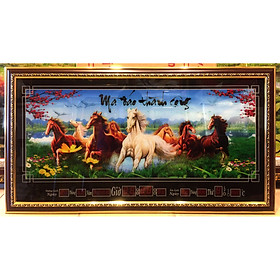 Mua Tranh đồng hồ lịch vạn niên   Mã đáo thành công - MS101