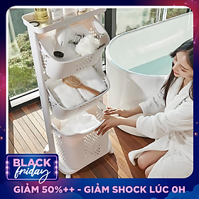 Kệ Nhựa Để Đồ Đa Năng 3 Tầng Có Bánh Xe