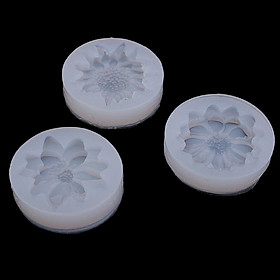 3 Pieces Flower Mould Fondant Silicone Mold for Cake Decoration Candy Soap Making