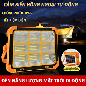 Mua Đèn năng lượng mặt trời di động  đèn cắm trại du lịch ngoài trời   đèn 9 ô  - K1649